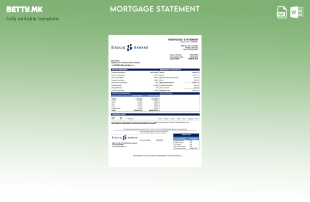 модерен стил Литванија AB Šiaulių bankas изјава за хипотека за Word и PDF шаблон